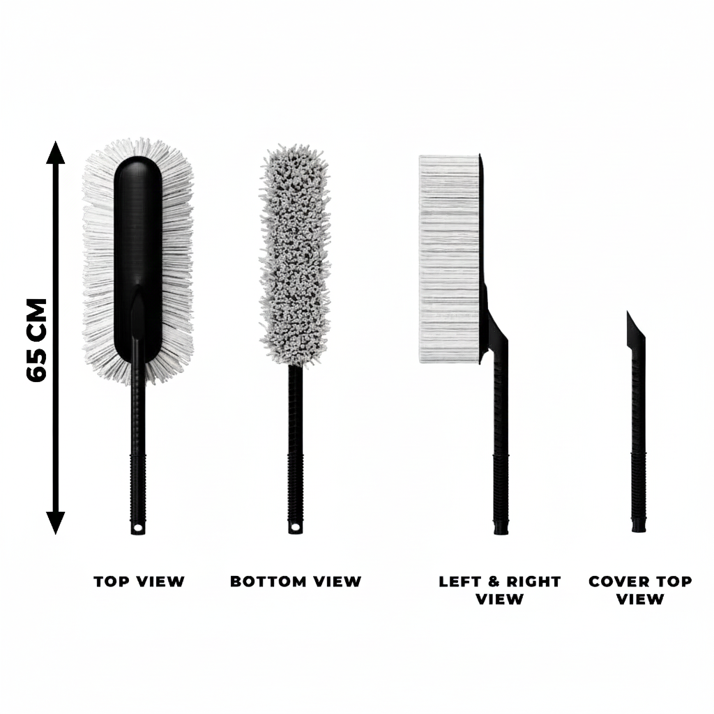 Removable Telescopic Car Wax Drag Nano Fiber Car Duster/Wash Brush Exterior Interior Cleaning Kit