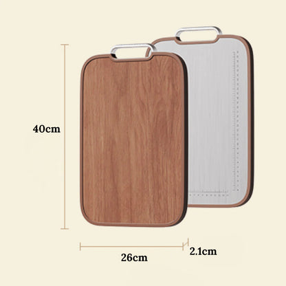 Multi-Function Ebony Stainless Steel Double-Sided Cutting Board (40cm)