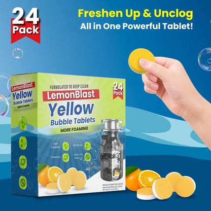 LemonBlast Yellow Bubble Tablets – Odor Eliminator + Blockage Remover ( BUY 1 GET 1 )