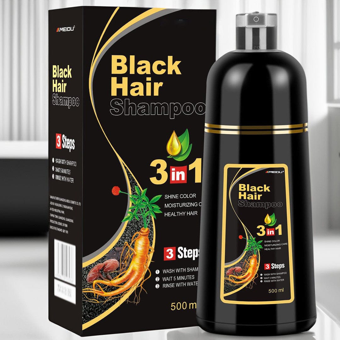 3 in 1 Black Hair Dye Shampoo - Buy 1 Get 1 Free ⏰