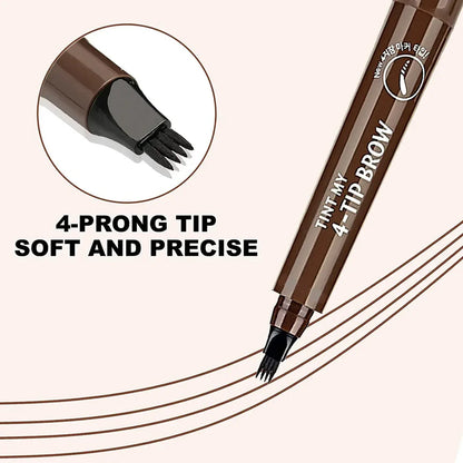Waterproof 4 Points Long Lasting Eyebrow Pen - BUY 1 GET 1 FREE (BLACK)