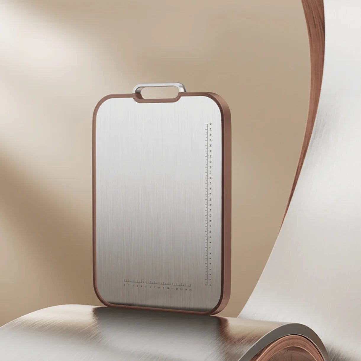 Multi-Function Ebony Stainless Steel Double-Sided Cutting Board (40cm)