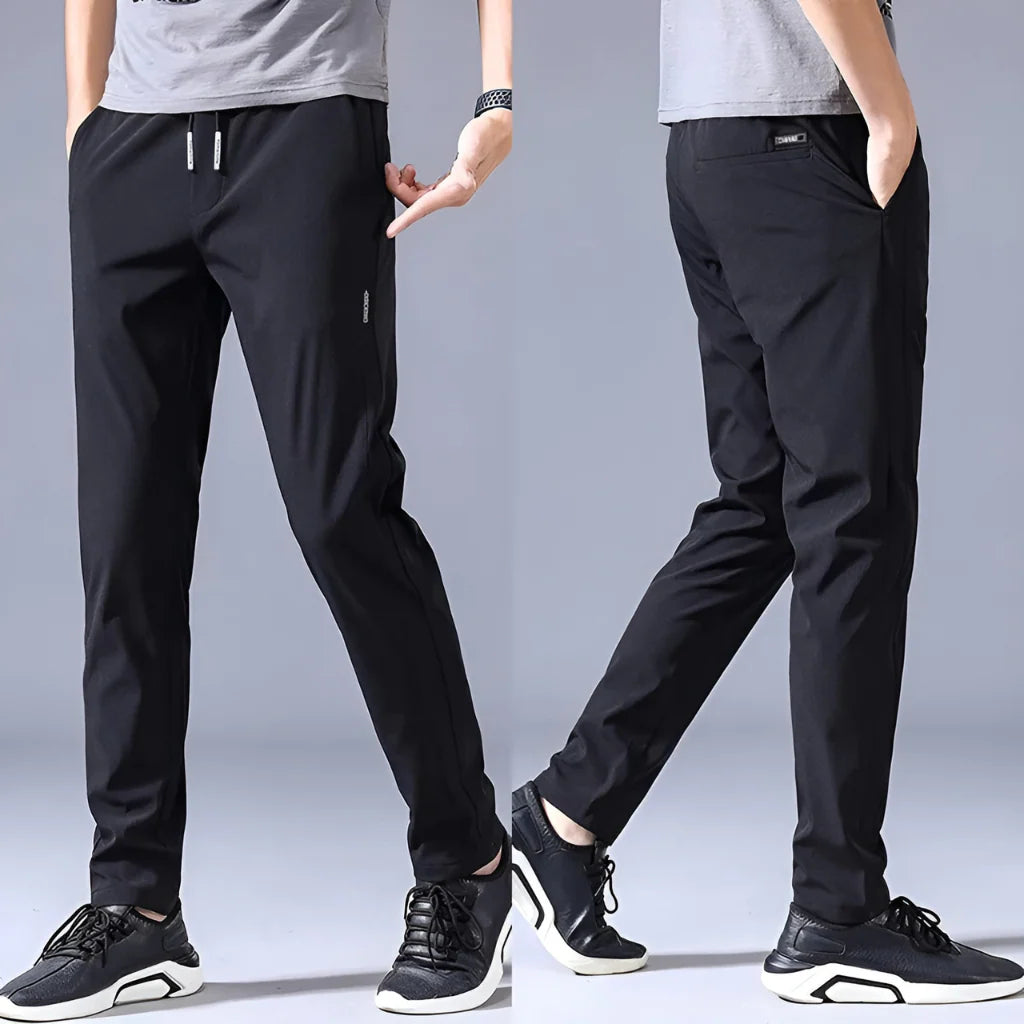 (Buy 1 Get 1 Free) Premium Men's High Stretch Skinny Lycra Pants (Black + Grey)