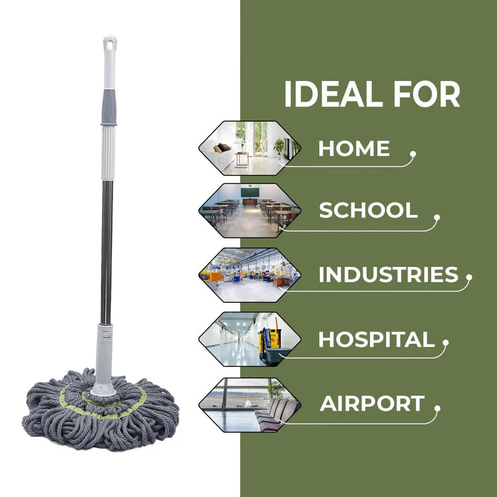 SpinEase™ 360 Mop No Drips, Quick Drying, Multicolor Fiber