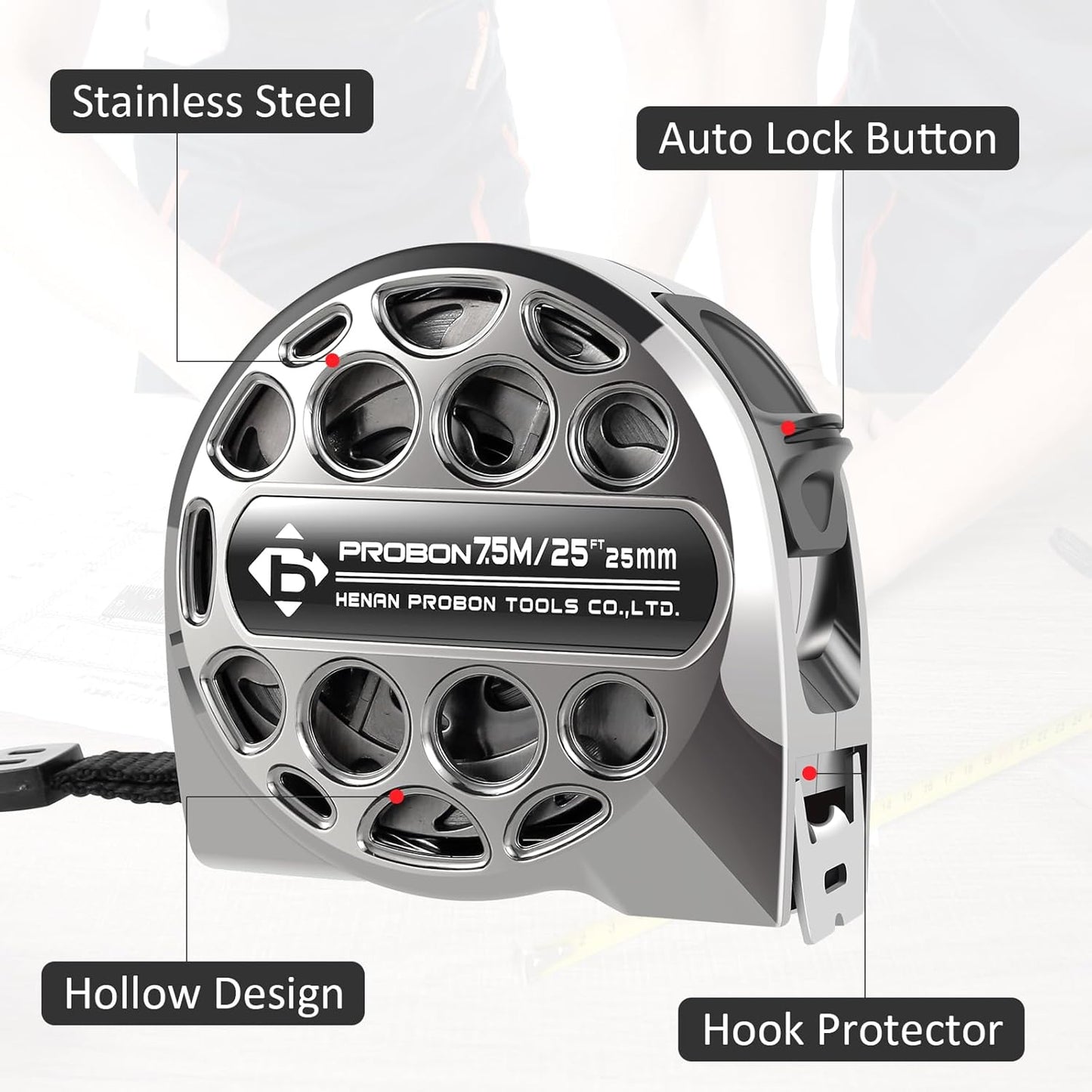 5m Corrosion-Resistant Stainless Steel Telescopic Metric Ruler – Precision in Every Measure!