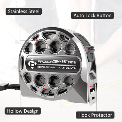 5m Corrosion-Resistant Stainless Steel Telescopic Metric Ruler – Precision in Every Measure!