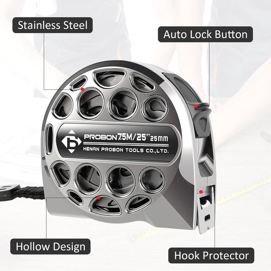 5m Corrosion-Resistant Stainless Steel Telescopic Metric Ruler – Precision in Every Measure!