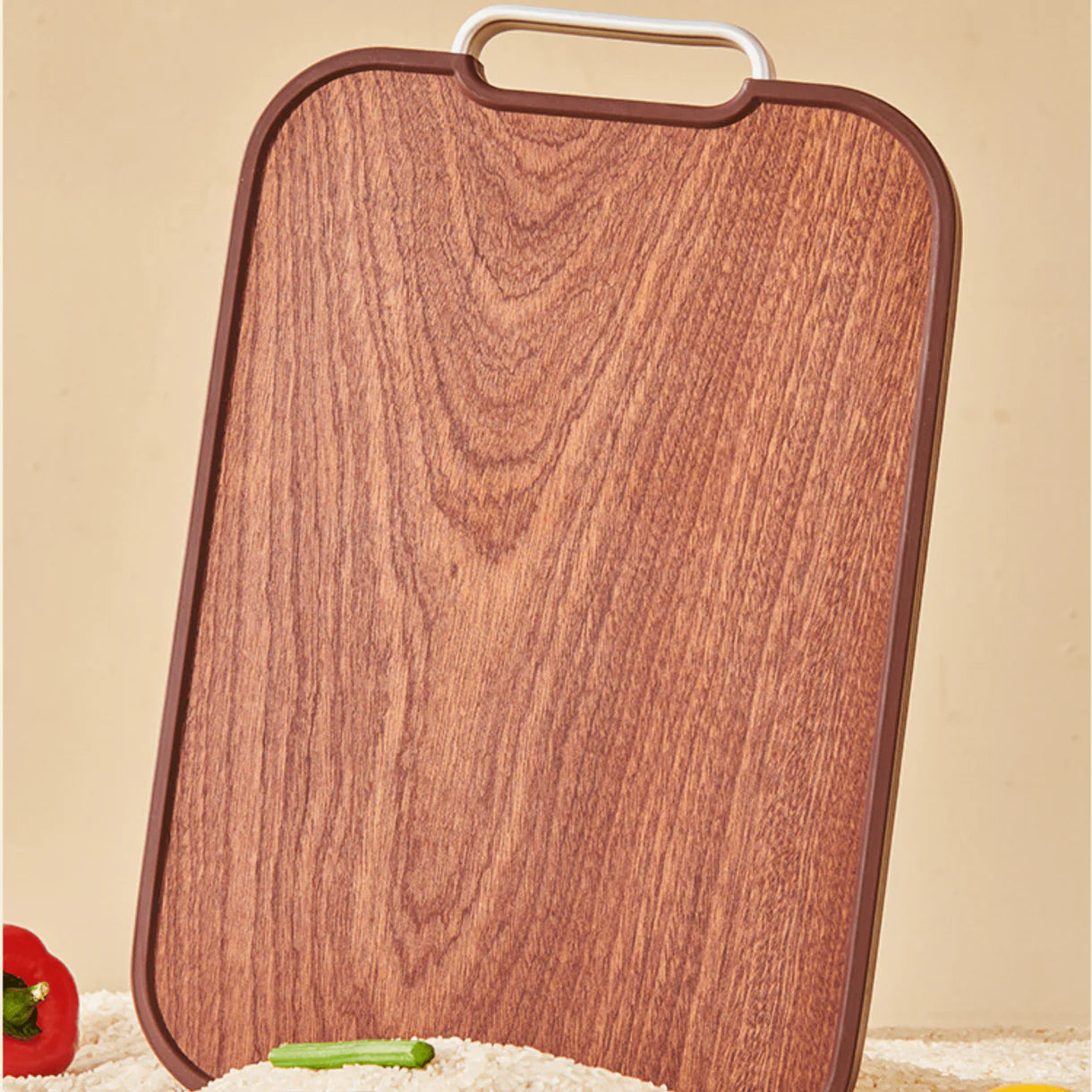 Multi-Function Ebony Stainless Steel Double-Sided Cutting Board (40cm)