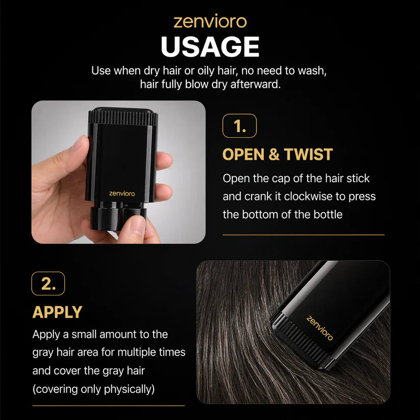Touchup Pro Stick – Instant Grey Coverage & Natural Black Shine
