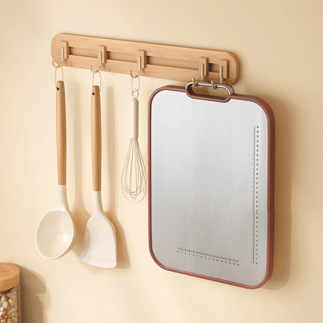 Multi-Function Ebony Stainless Steel Double-Sided Cutting Board (40cm)