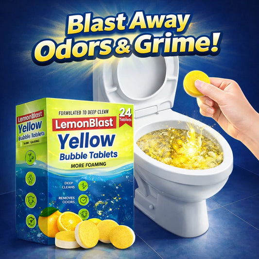 LemonBlast Yellow Bubble Tablets – Odor Eliminator + Blockage Remover ( BUY 1 GET 1 )