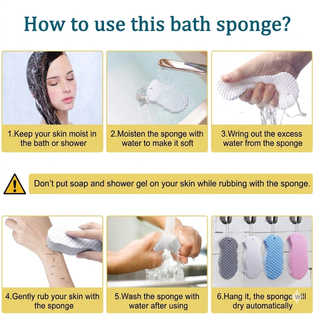 DeadSkin Eraser™ Ultra Soft Exfoliating Bath Sponge