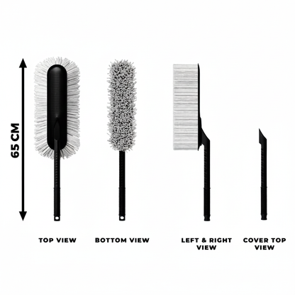 Removable Telescopic Car Wax Drag Nano Fiber Car Duster/Wash Brush Exterior Interior Cleaning Kit