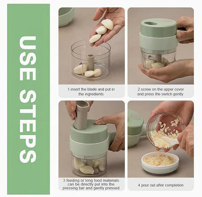 4-in-1 Portable Electric Vegetable Cutter – Slice, Dice, Shred & Chop Effortlessly