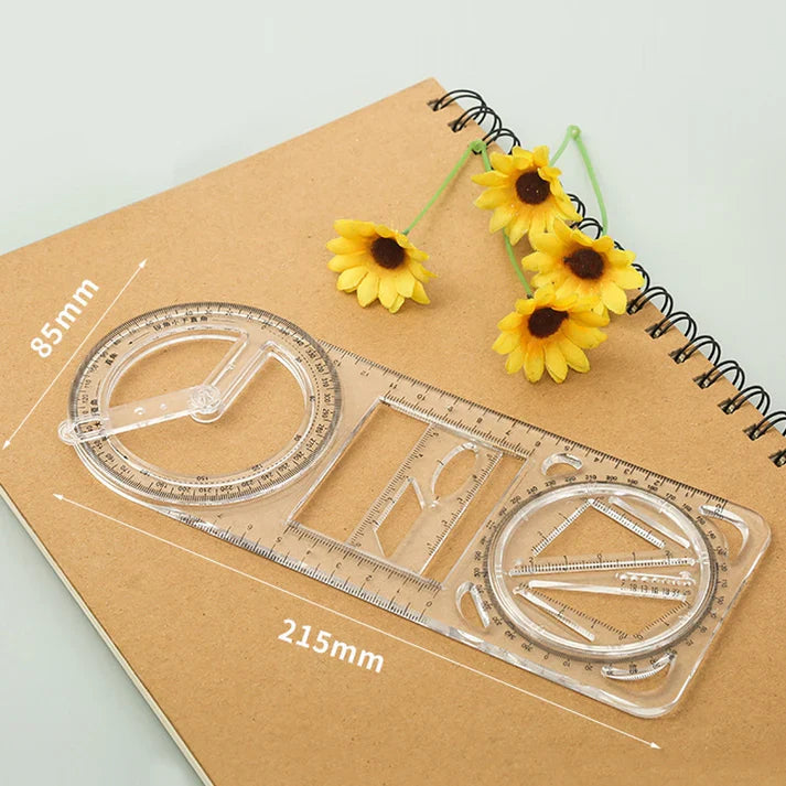 Multifunctional Geometry Ruler – Ideal for Math & Craftwork