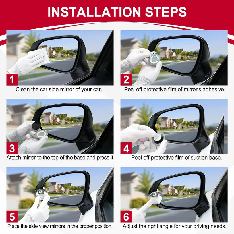 360° Wide View Blind Spot Mirror (pack of 2)